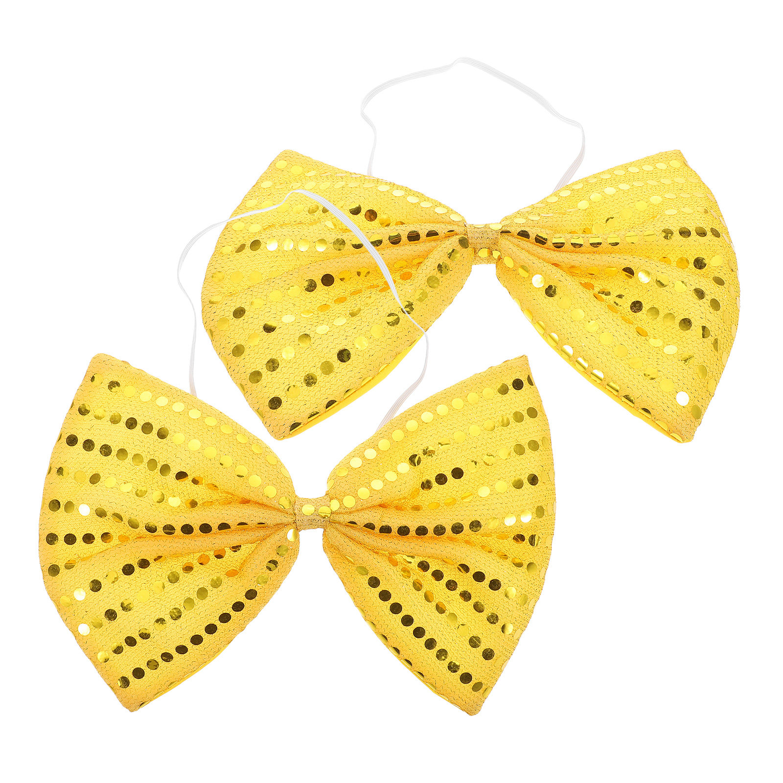 Bow Tie Pre Tied - 2Pcs Large Fancy Sequin Bow Tie