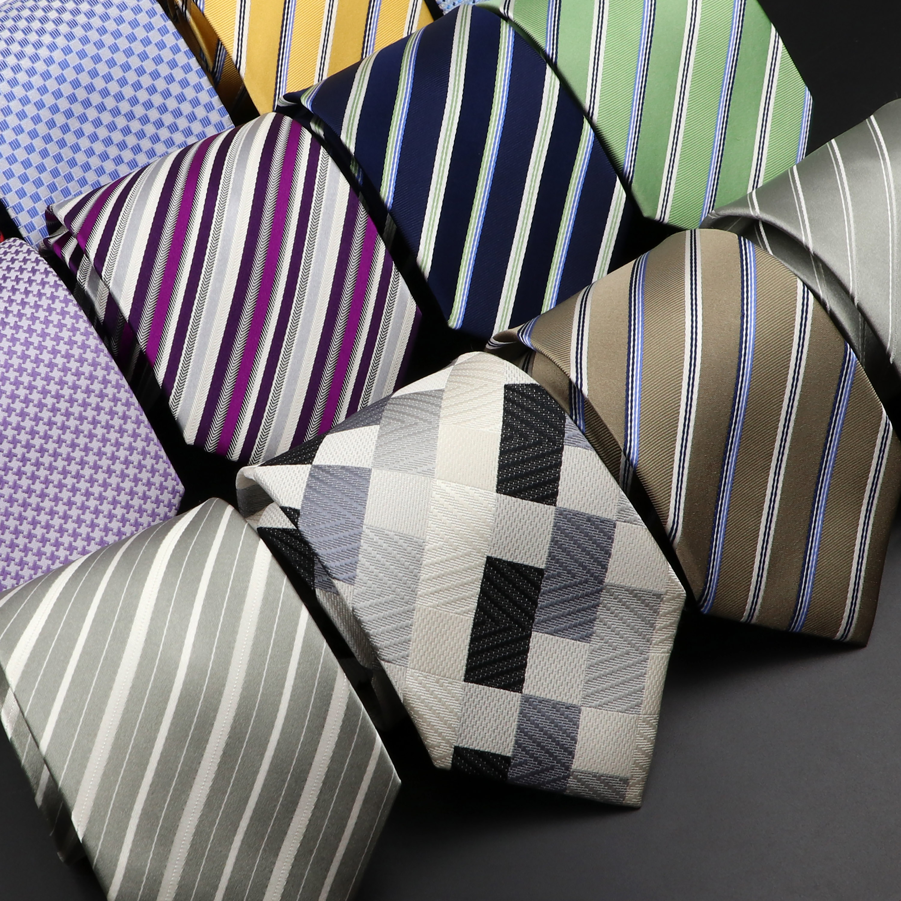 Silk Tie Striped - 100% Silk Tie 8 cm Stripe