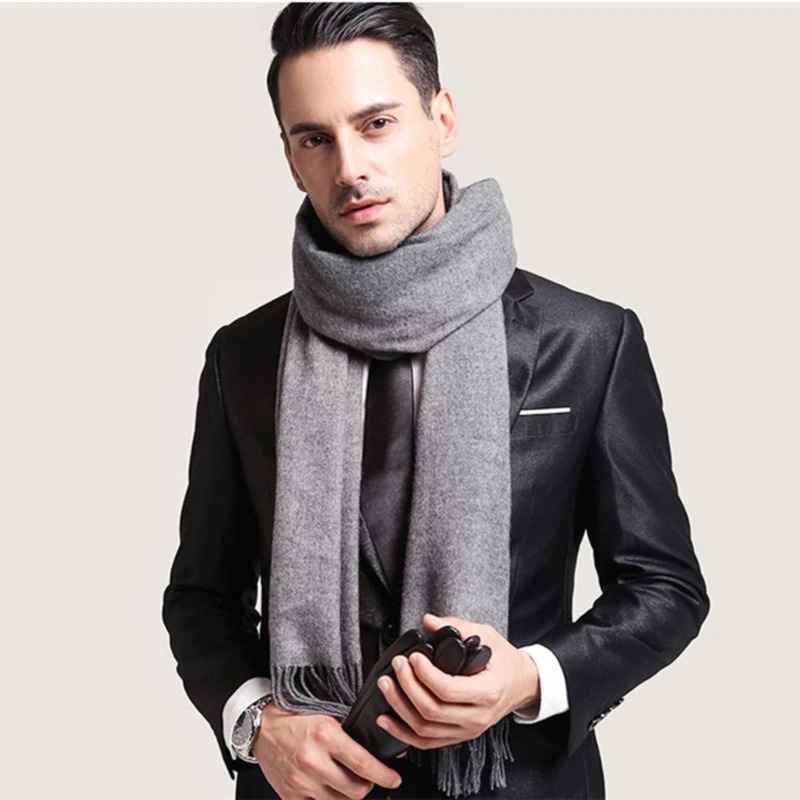 2025 Wool Scarves Winter Soft  - Muffler Men Wool 리뷰 및 가격
