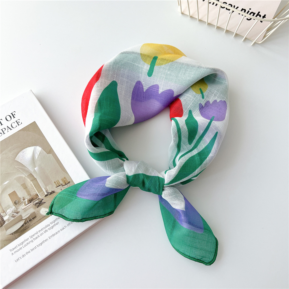 Spring Autumn Scarf Chic Fashi - Bandana Cotton 리뷰 및 가격