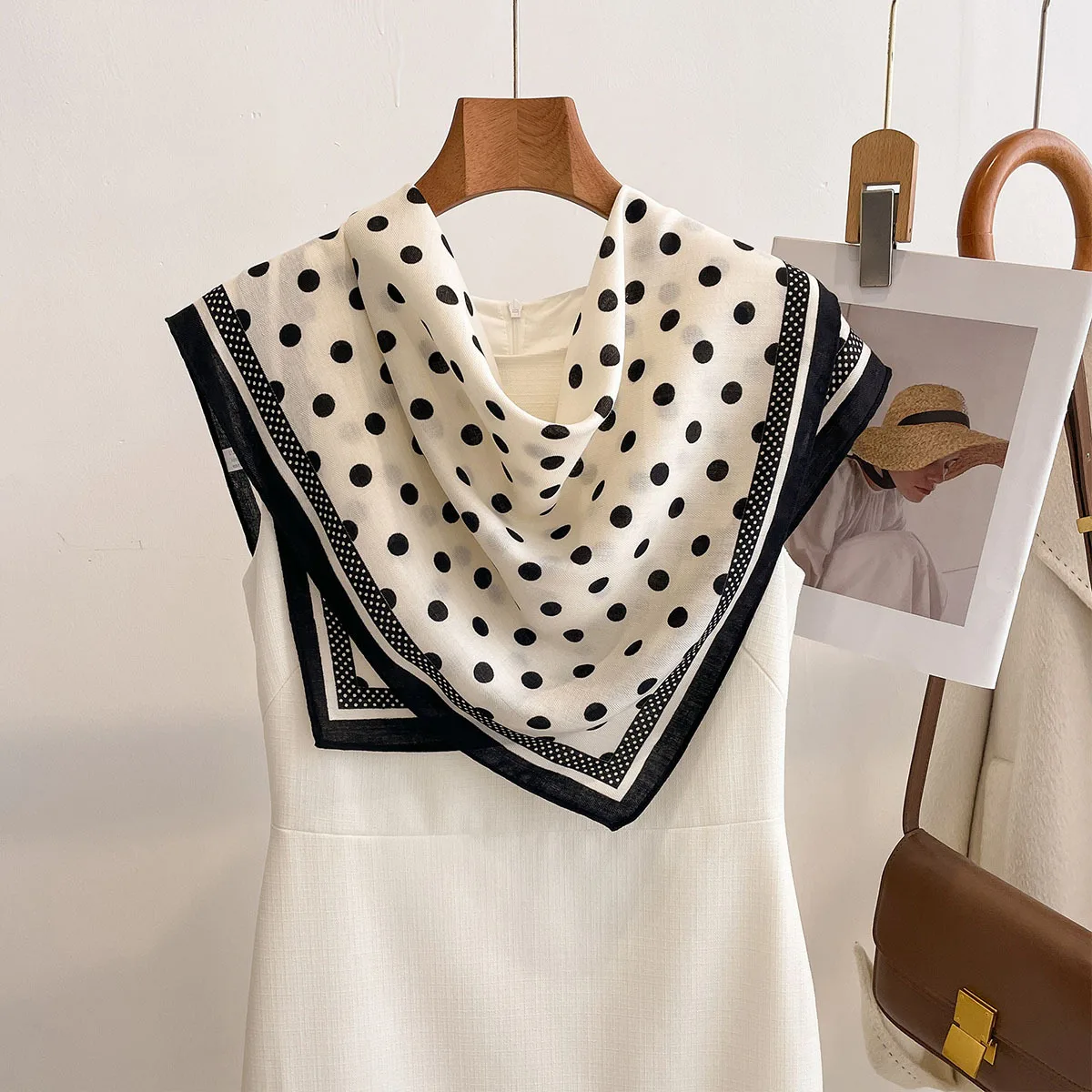 Luxury Polka Dot Printed Squar - Scarf Silk Square 리뷰 및 가격