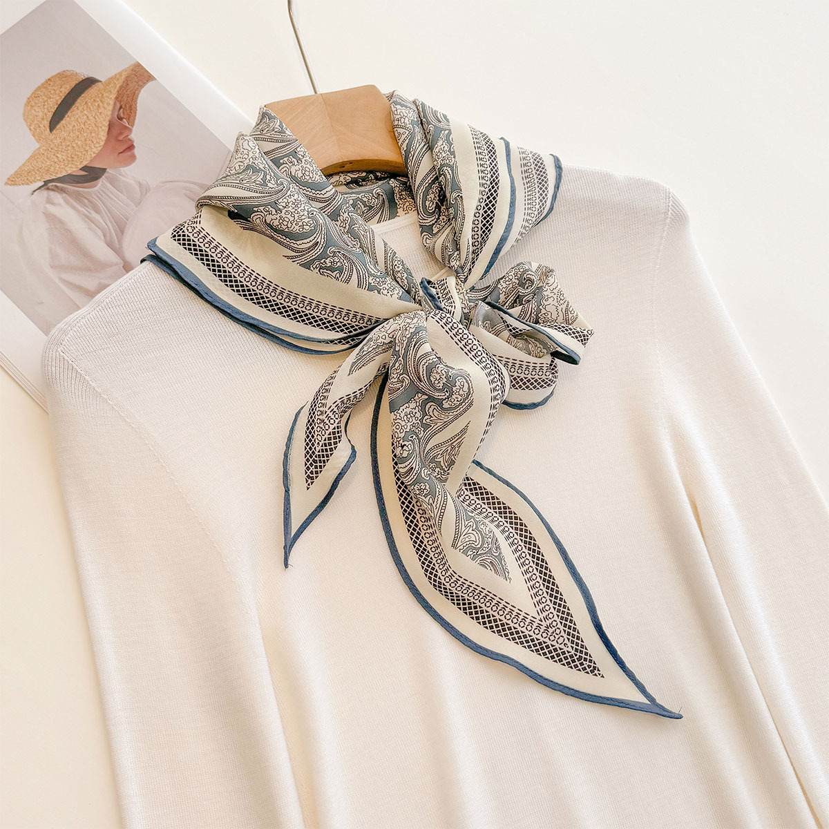 Luxury Diamond-shaped Scarf Fo - Silk Neck Scarf 리뷰 및 가격