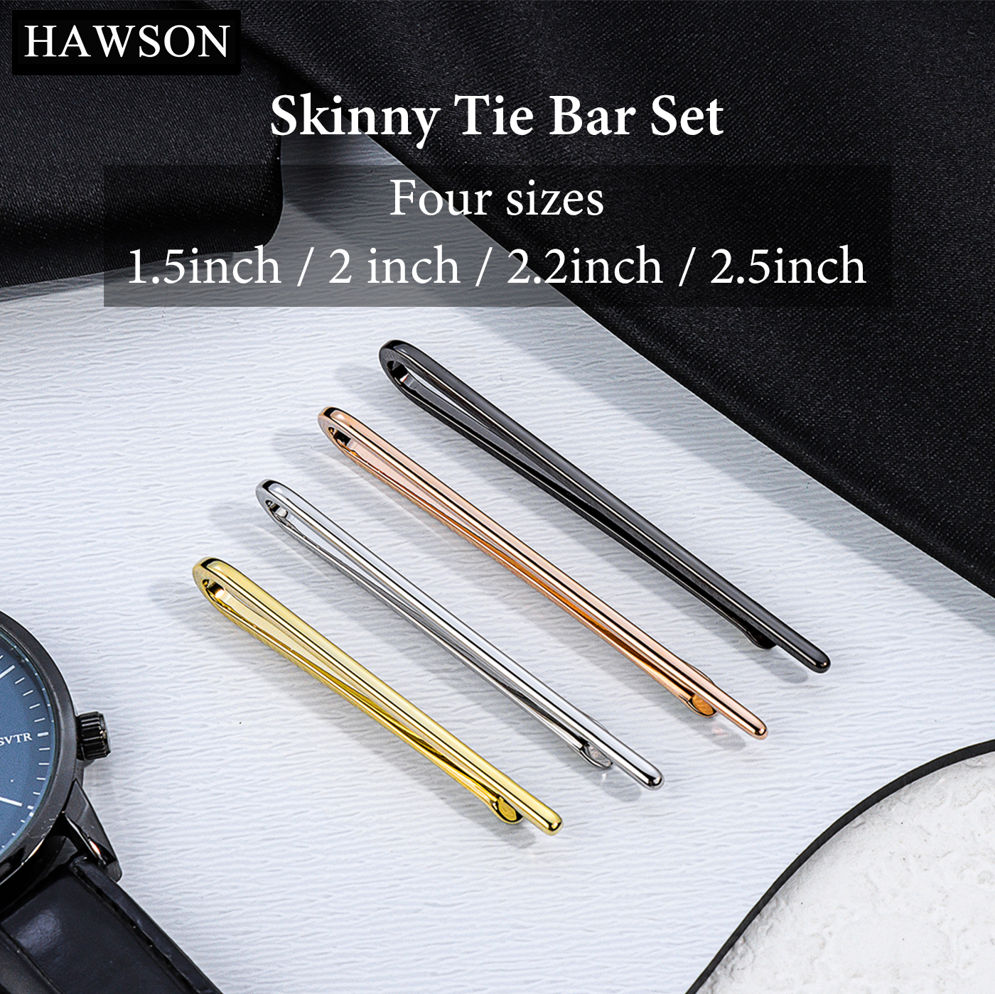 HAWSON Tie Clips for Men 4Pcs  - Tie Bar Set Gift 리뷰 및 가격