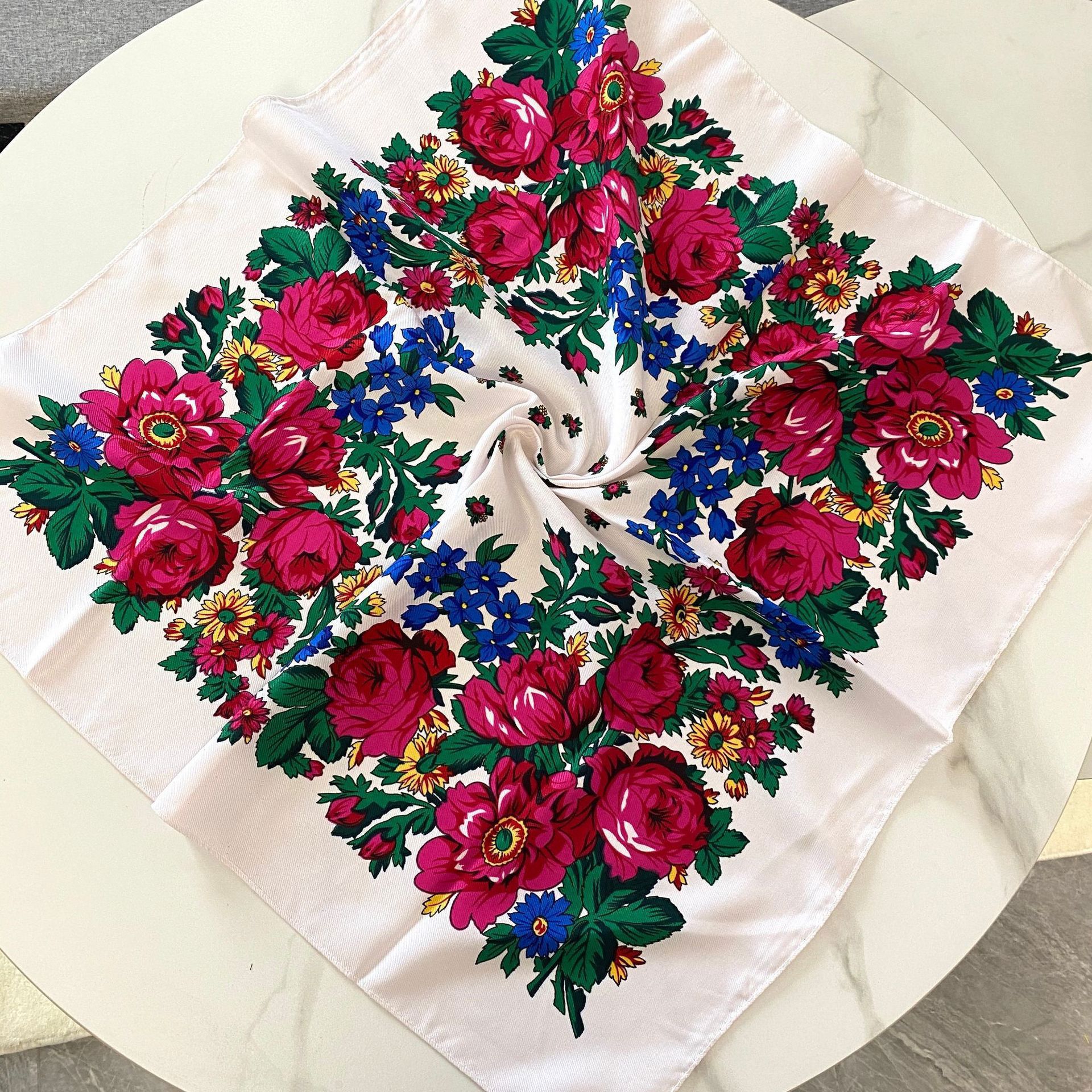 70*70cm Russian Floral Square  - Bandana Cotton 리뷰 및 가격