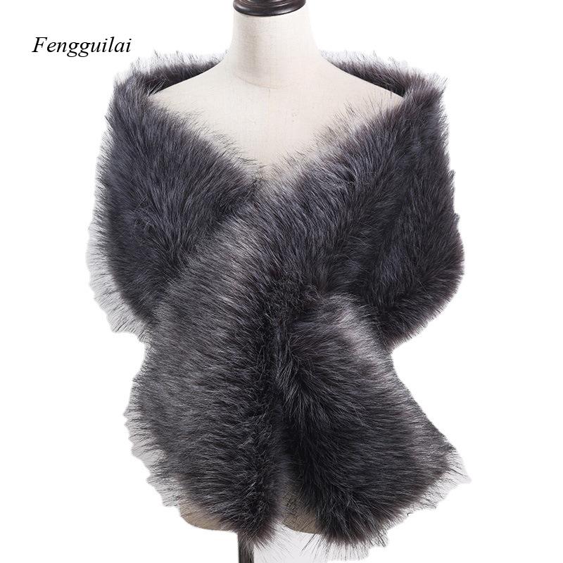 Women's White Faux Fur Shawl B - Stole Wedding Shawl 리뷰 및 가격