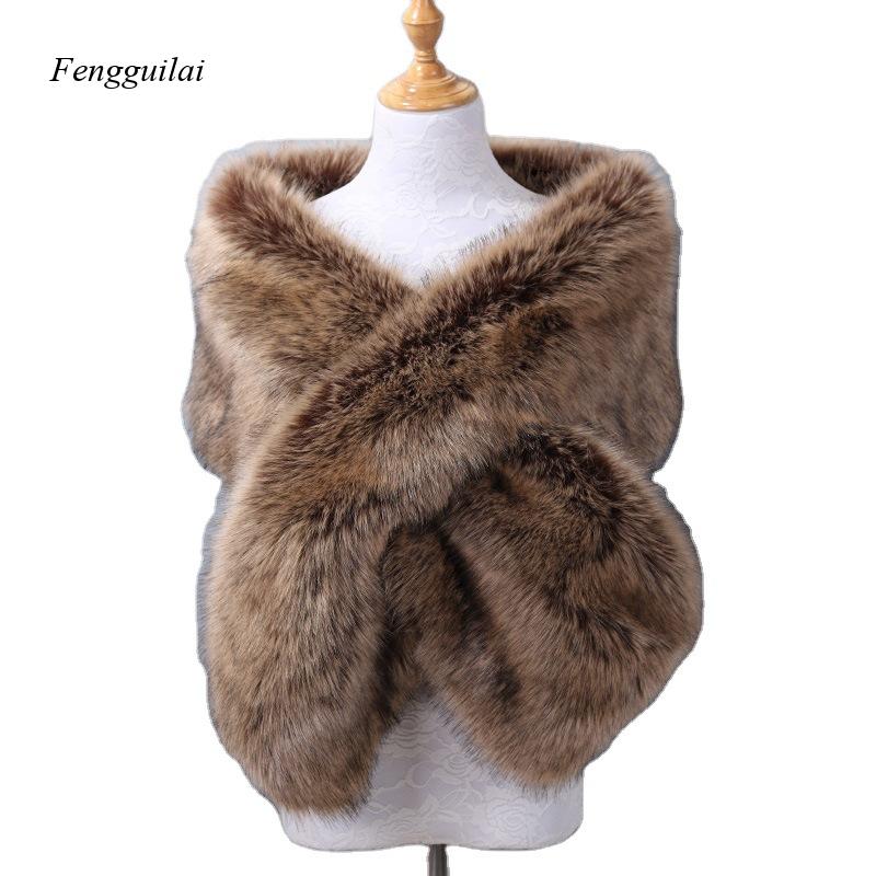 Women's White Faux Fur Shawl B - Stole Wedding Shawl 리뷰 및 가격