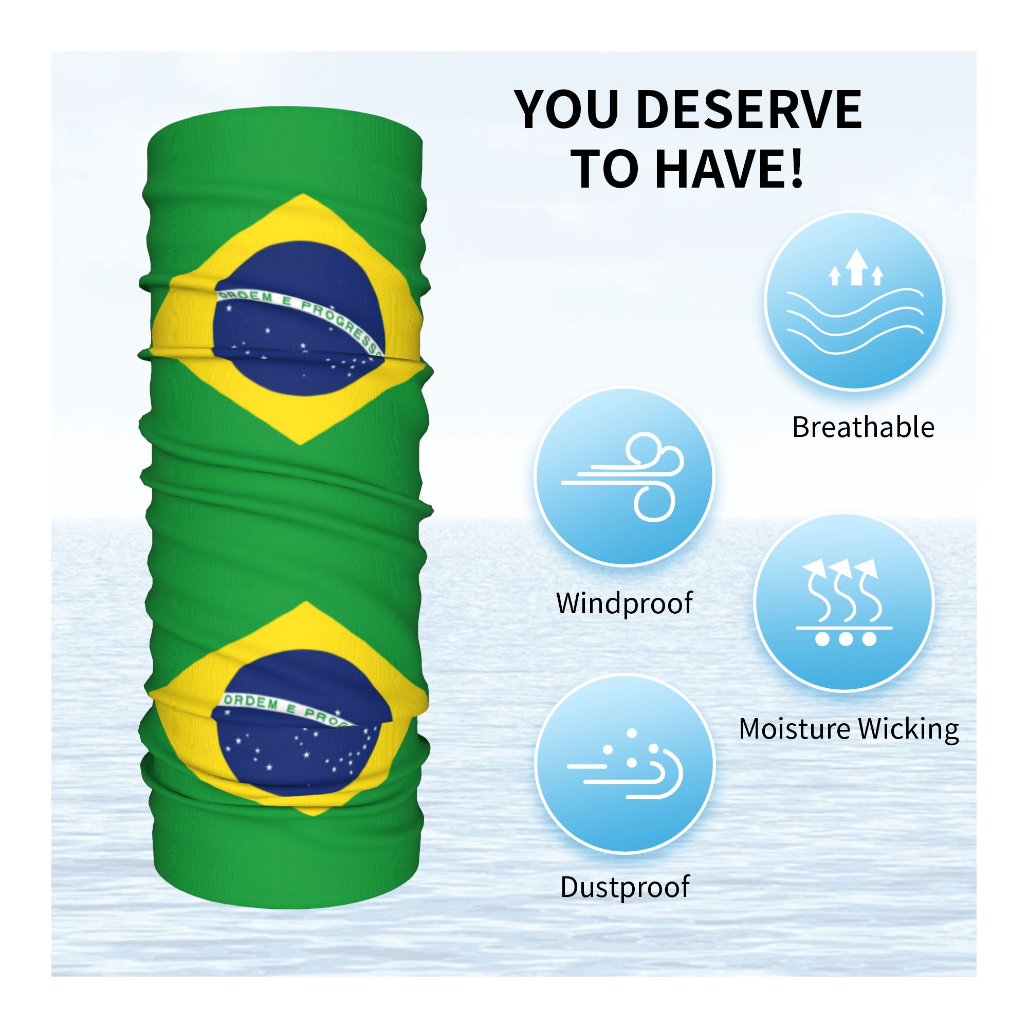Custom Brazil Flag Bandana Nec - Neck Warmer Tube 리뷰 및 가격