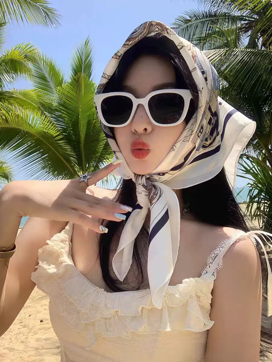 Luxury Design Skinny Silk Squa - Face Scarf Mask 리뷰 및 가격