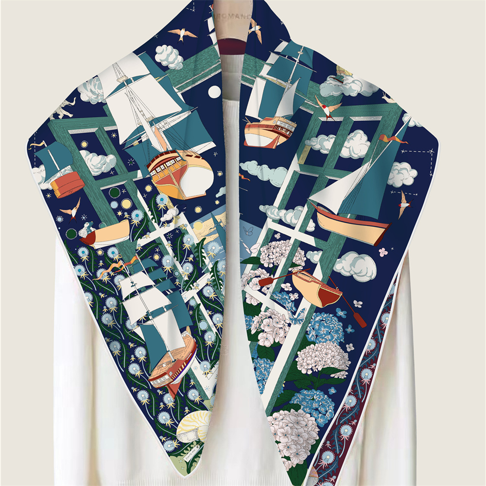 90CM Brand Silk Scarves Wraps  - Scarf Silk Square 리뷰 및 가격