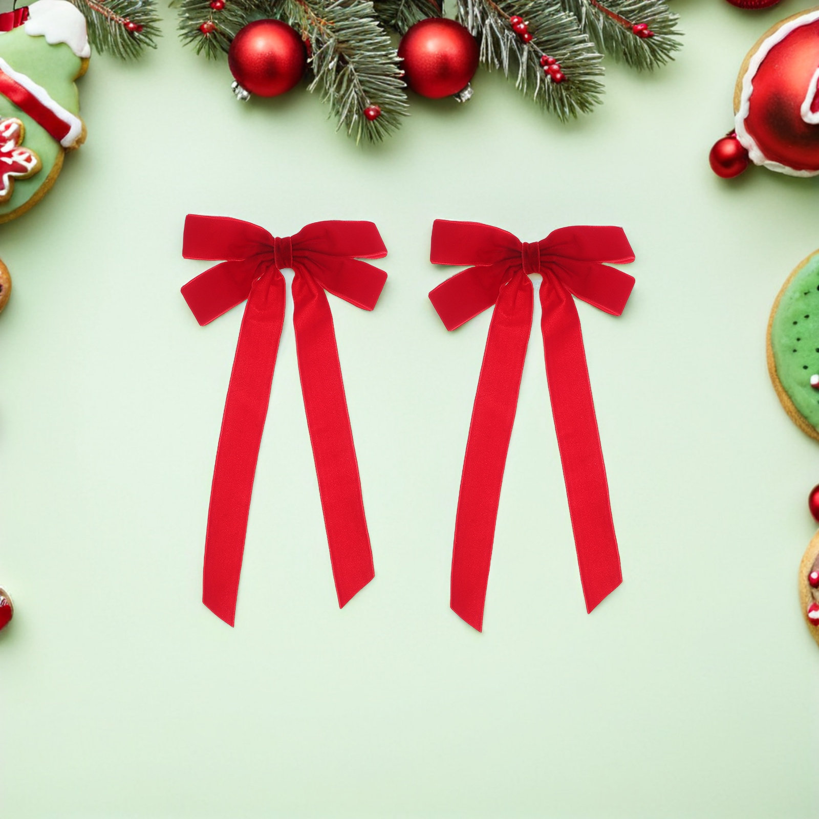 12Pcs Red Christmas Bow Orname - Bow Tie Pre Tied 리뷰 및 가격