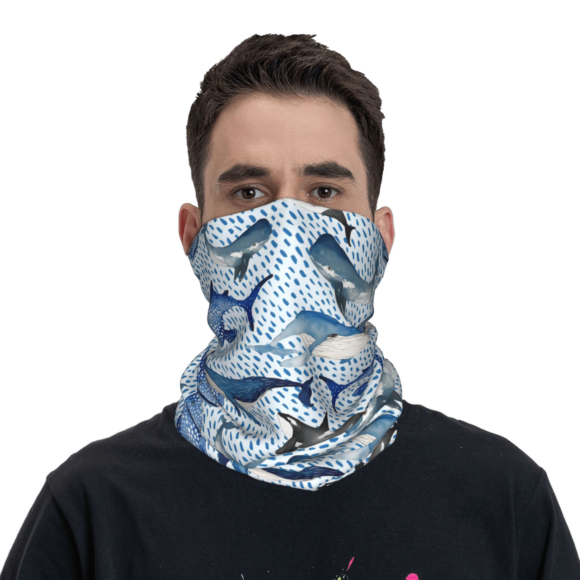 Custom Blue Watercolour Shark  - Neck Warmer Tube 리뷰 및 가격