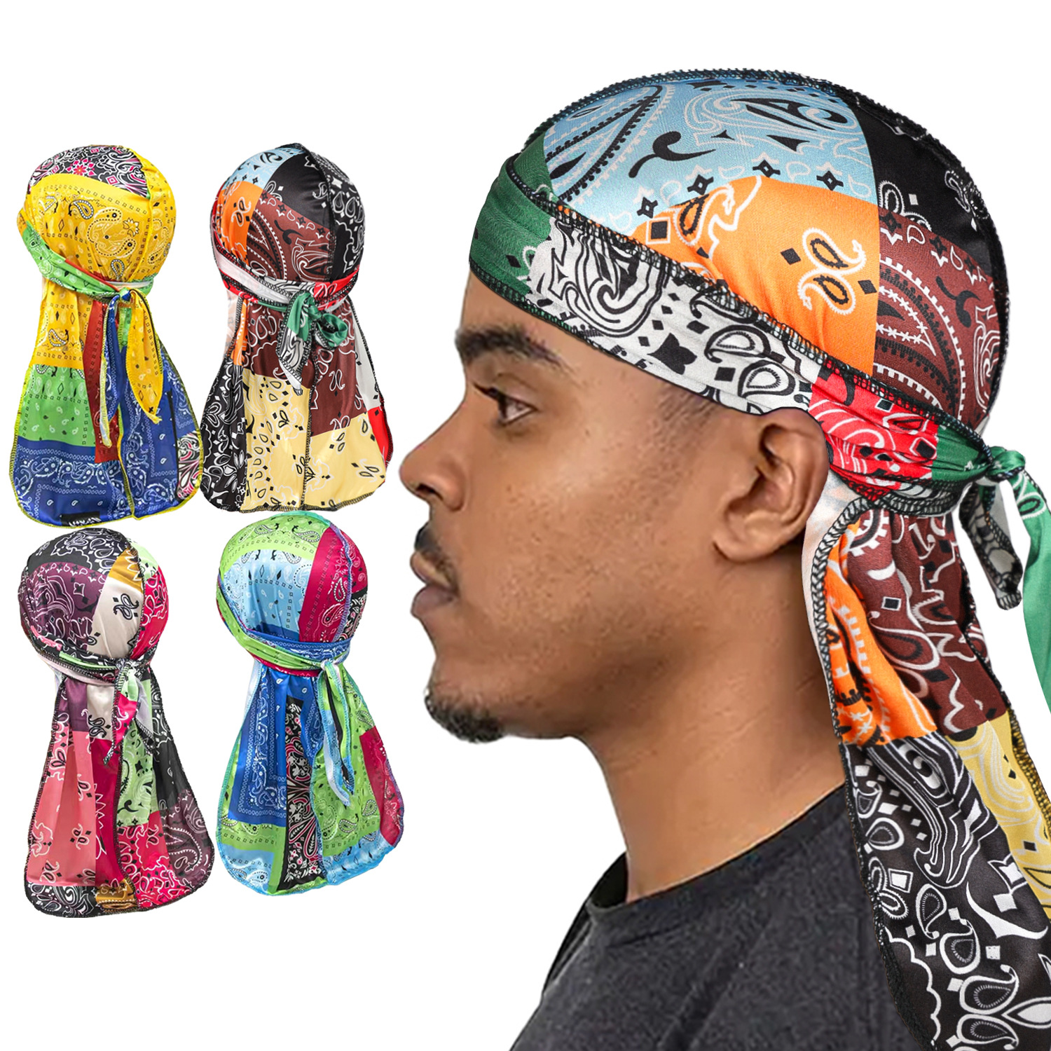 Paisley Printing Silky Durags  - Bandana Doo Rag 리뷰 및 가격