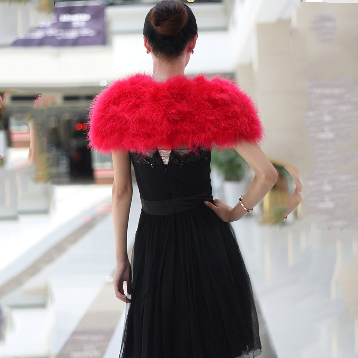 Women Ostrich Feather Boa Shaw - Stole Wedding Shawl 리뷰 및 가격