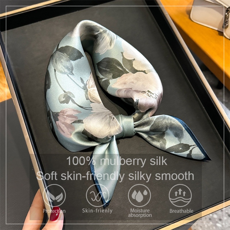 100% Silk Scarf Bandana Women  - Face Scarf Mask 리뷰 및 가격