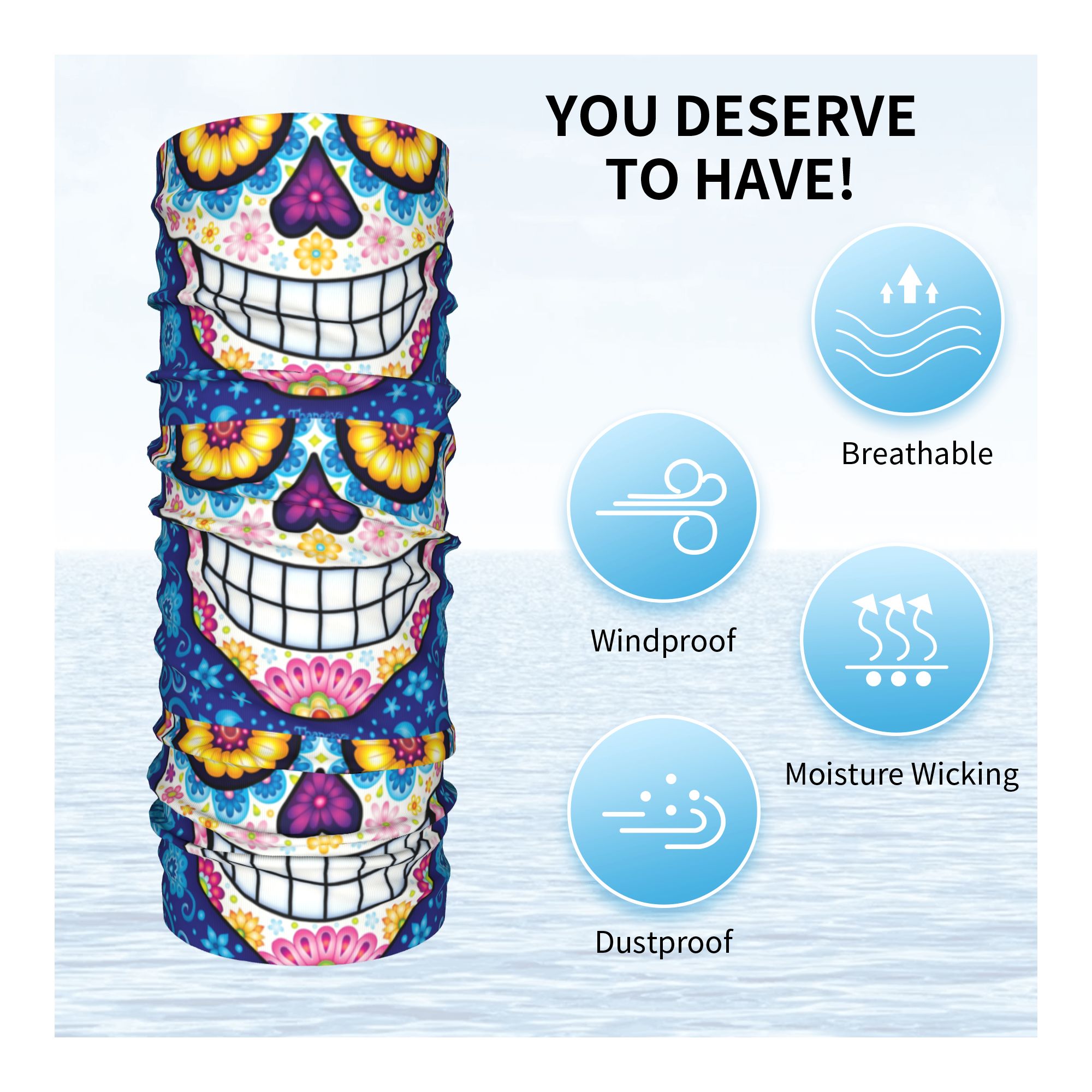 Custom Day Of The Dead Sugar S - Neck Warmer Tube 리뷰 및 가격