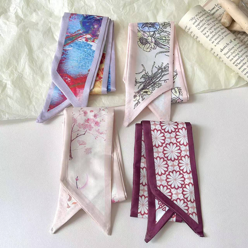 Fashion Women Silk Satin Skinn - Ascot Neck Scarf 리뷰 및 가격