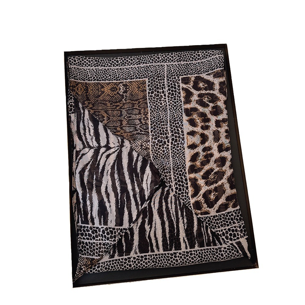 Leopard Small Long Silk Scarf  - Silk Tie Striped 리뷰 및 가격