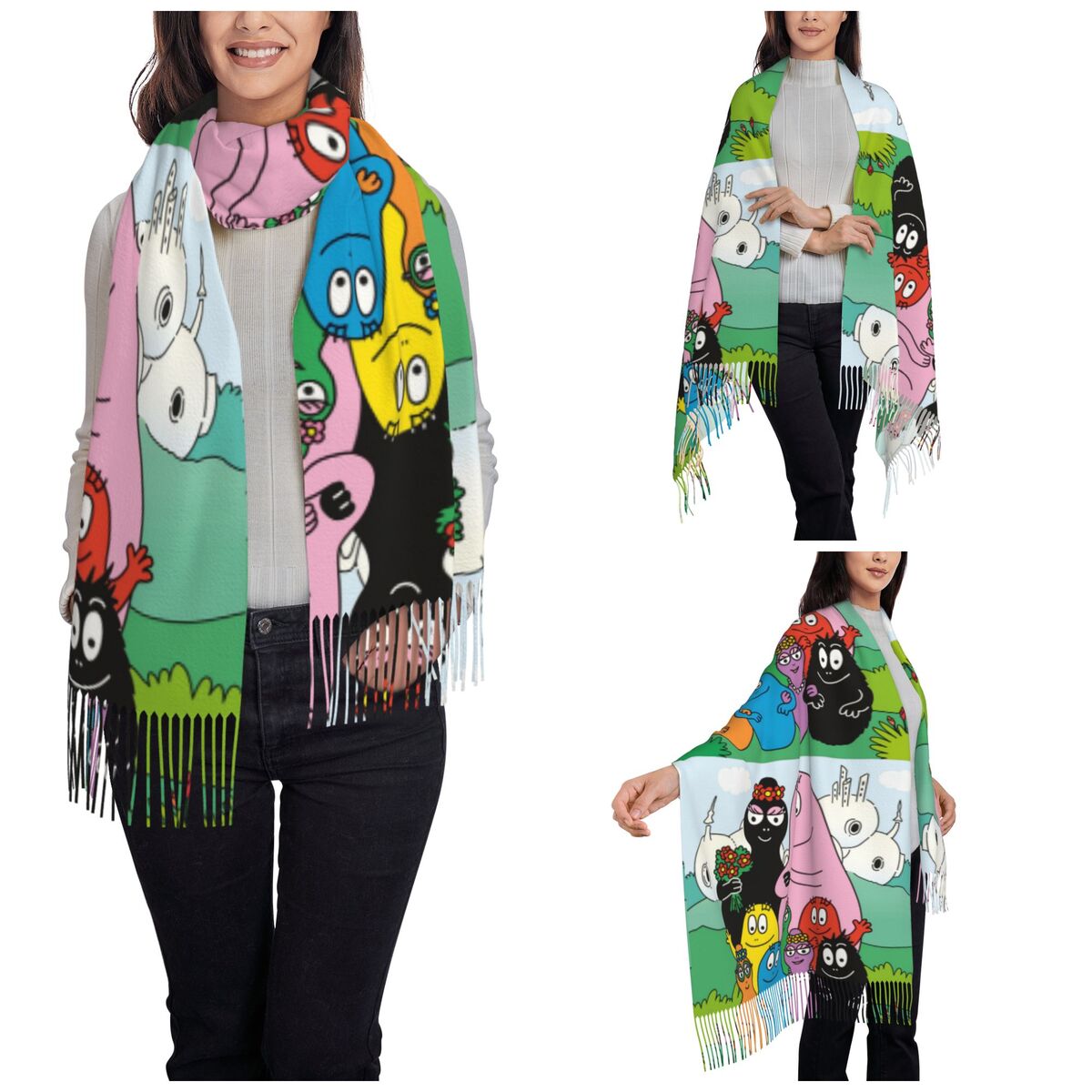 Les Barbapapa Family Shawls Wr - Pashmina Wrap Large 리뷰 및 가격
