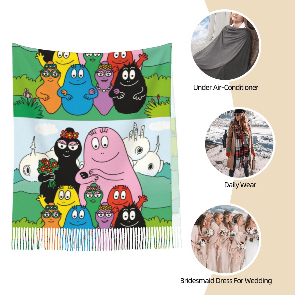 Les Barbapapa Family Shawls Wr - Pashmina Wrap Large 리뷰 및 가격