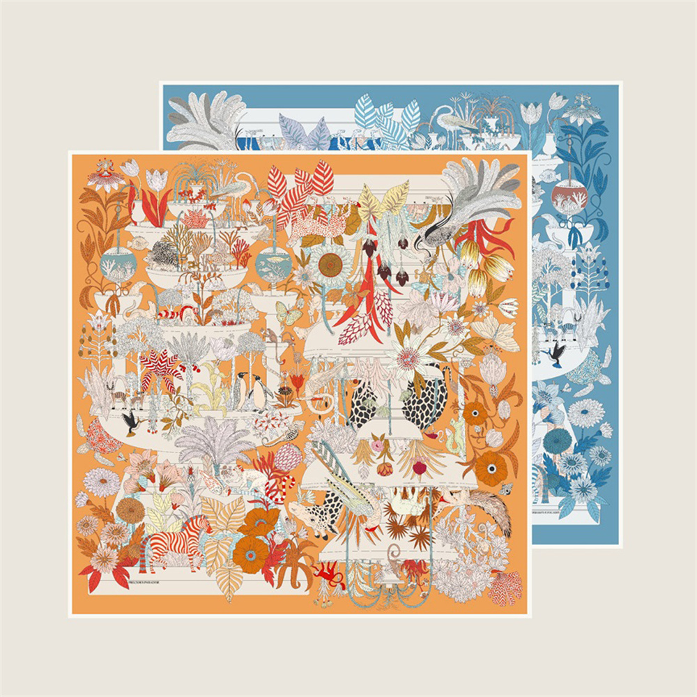 POBING Hand Rolled Twill Silk  - Scarf Silk Square 리뷰 및 가격