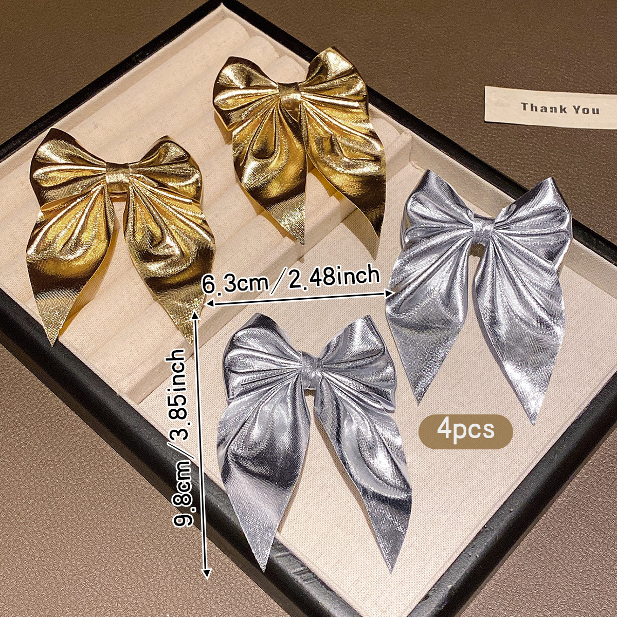 4 fashionable bow hair clips i - Tie Clip Silver 리뷰 및 가격