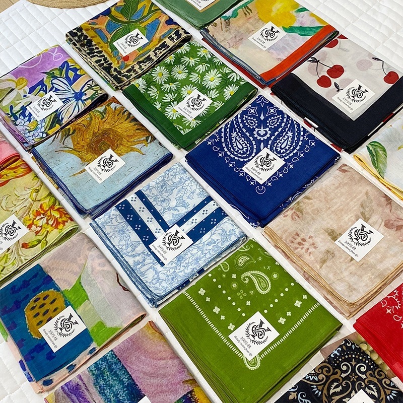 100% Cotton Square Scarf For W - Bandana Cotton 리뷰 및 가격