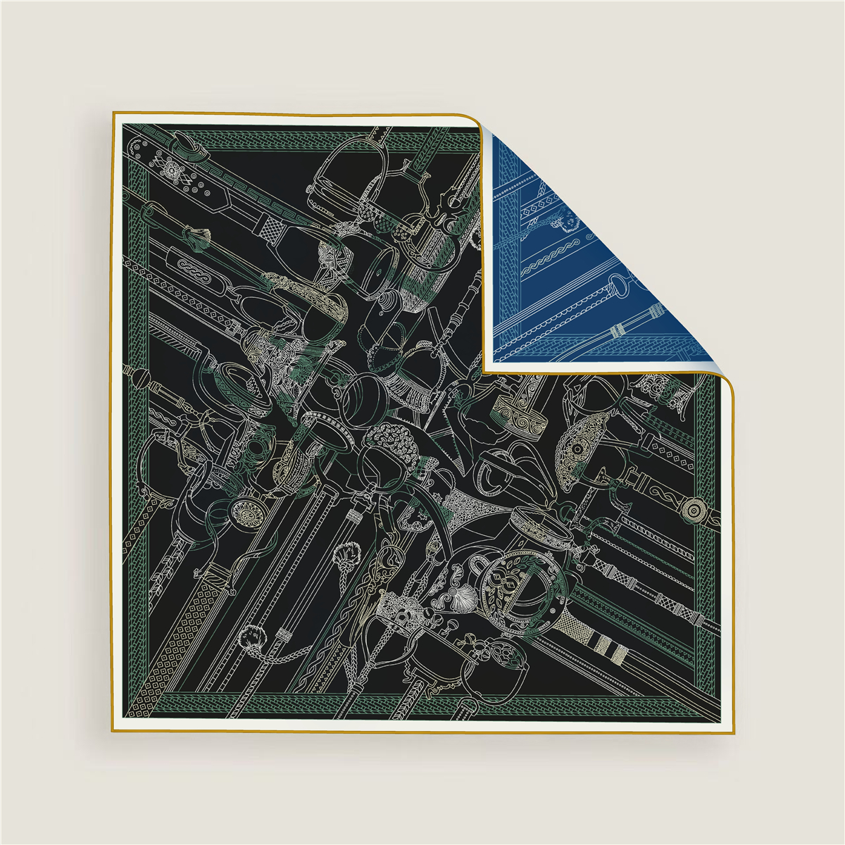 Two Sided Print Twill Scarf Wo - Silk Neck Scarf 리뷰 및 가격