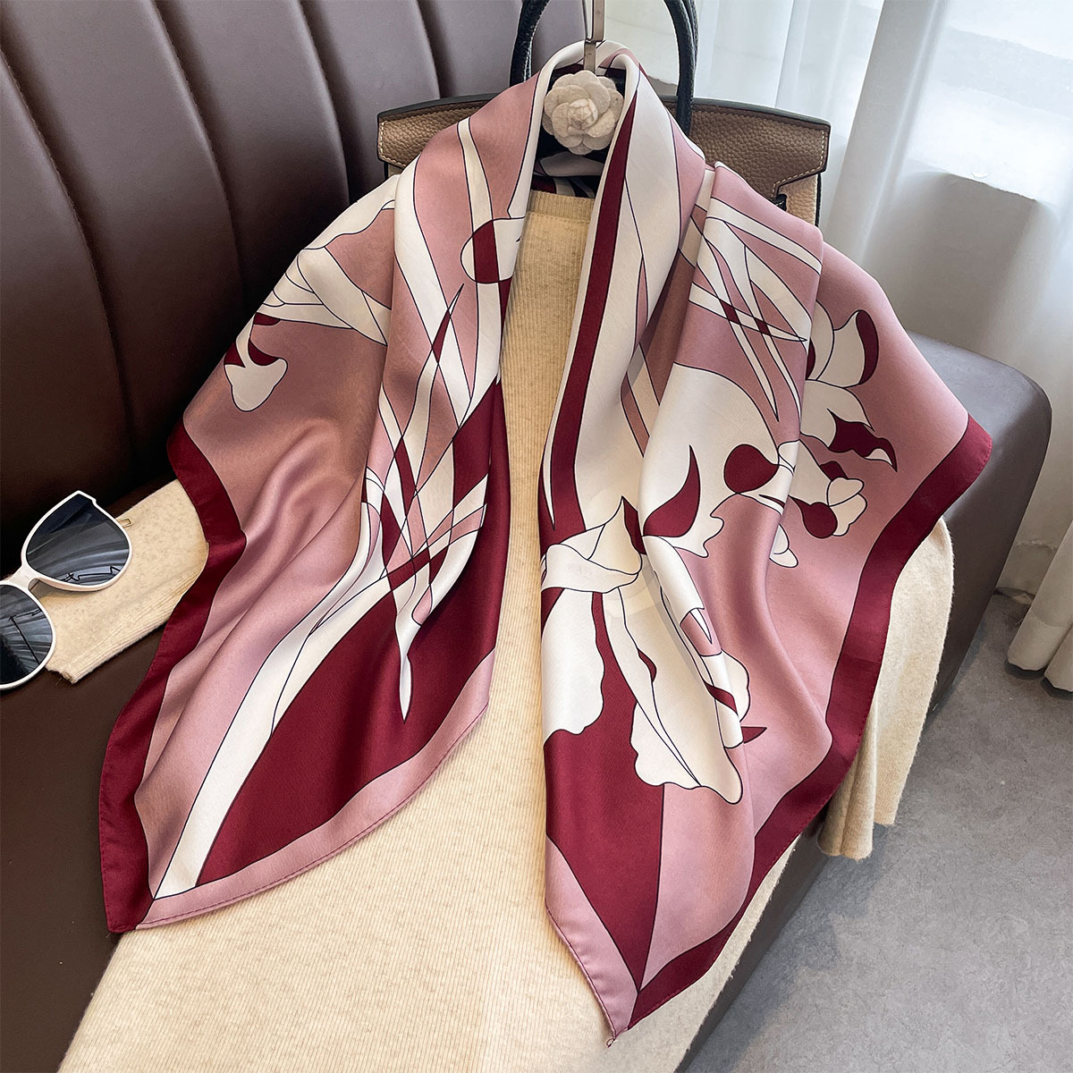 Luxury 90*90Cm Square Scarf Tw - Silk Neck Scarf 리뷰 및 가격