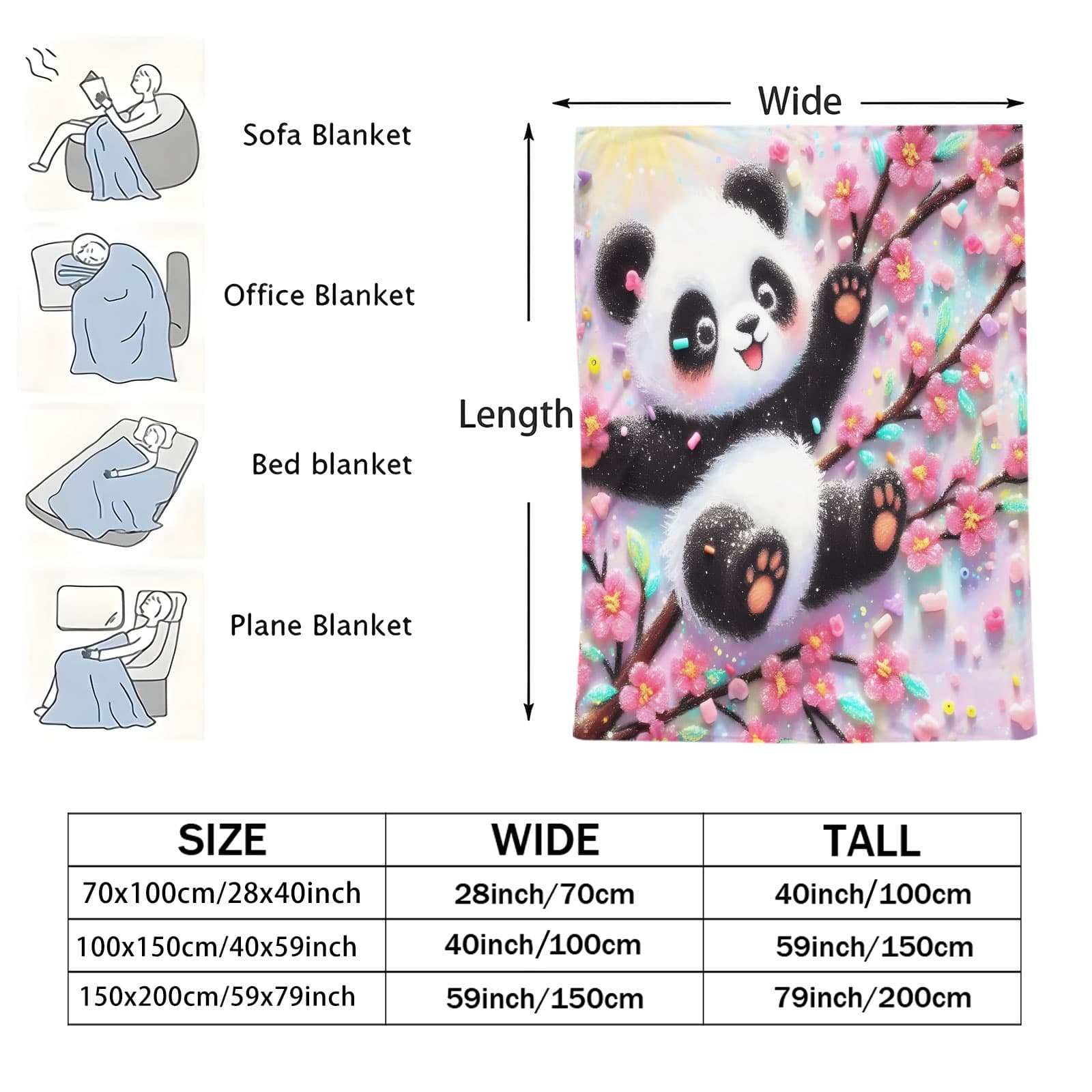 Christmas Panda Family Soft Bl - Woven Scarf Blanket 리뷰 및 가격