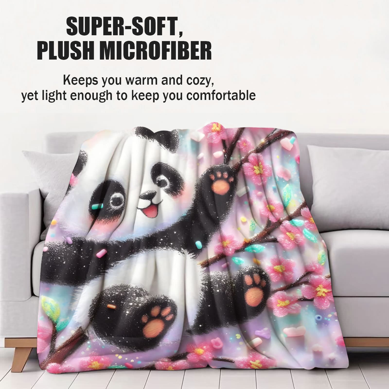Christmas Panda Family Soft Bl - Woven Scarf Blanket 리뷰 및 가격
