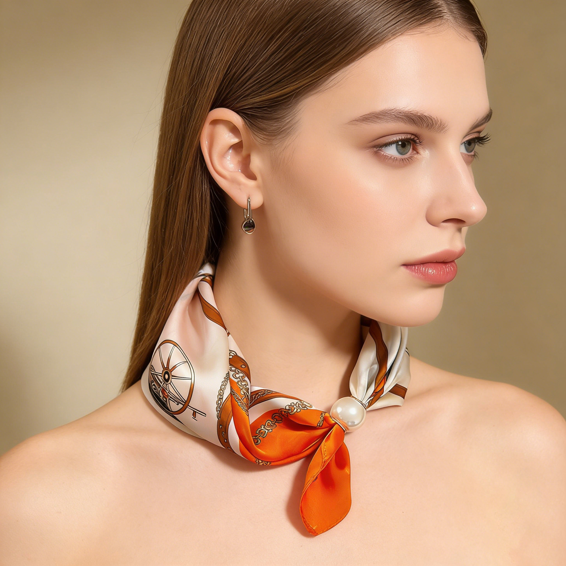 Scarf Chain Silk Lazy Magnetic - Ascot Neck Scarf 리뷰 및 가격