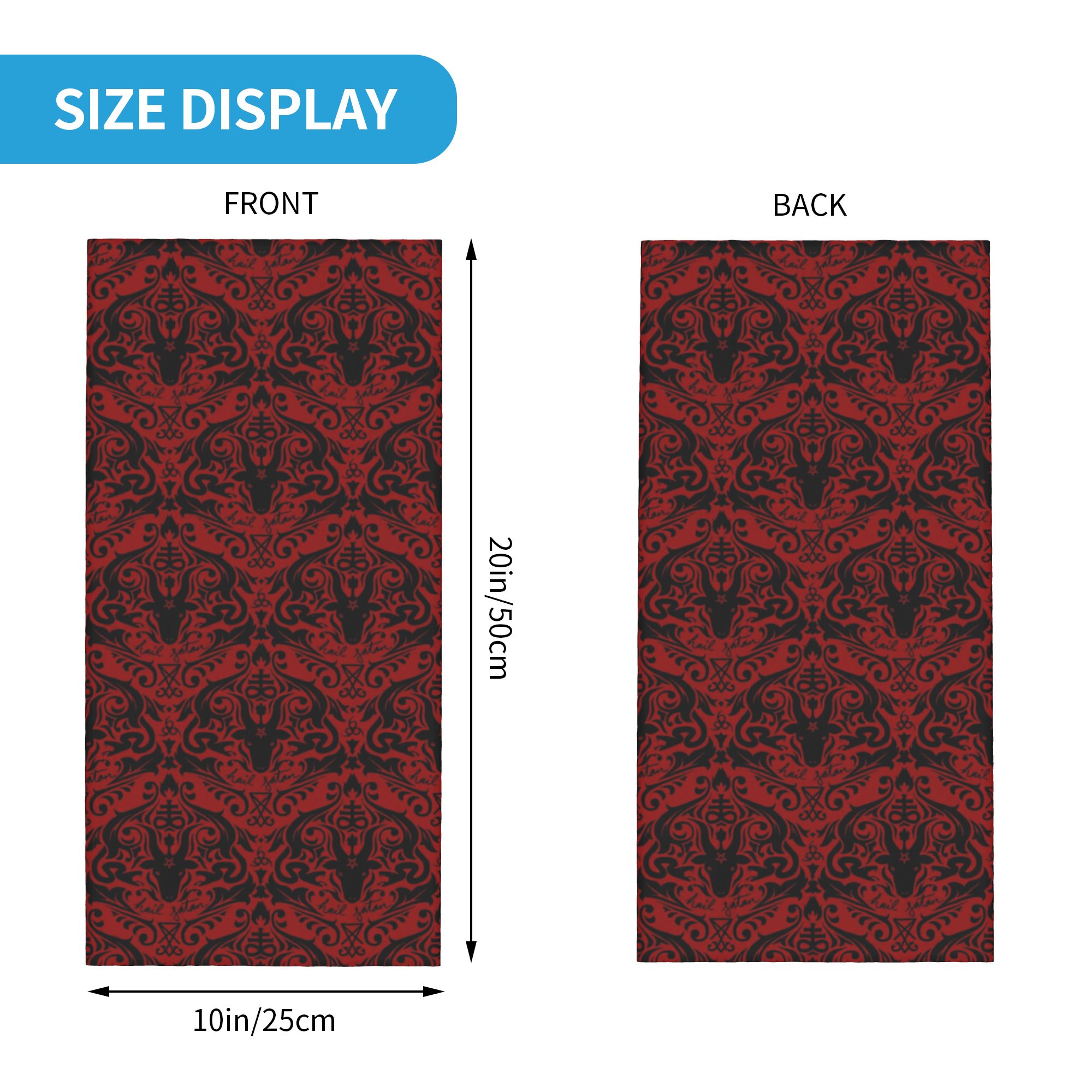 Baphomet Damask Hail Satan Bla - Neck Warmer Tube 리뷰 및 가격