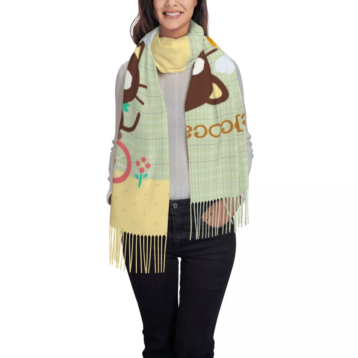 Chococats Kawaii Scarfs for Wo - Pashmina Wrap Large 리뷰 및 가격