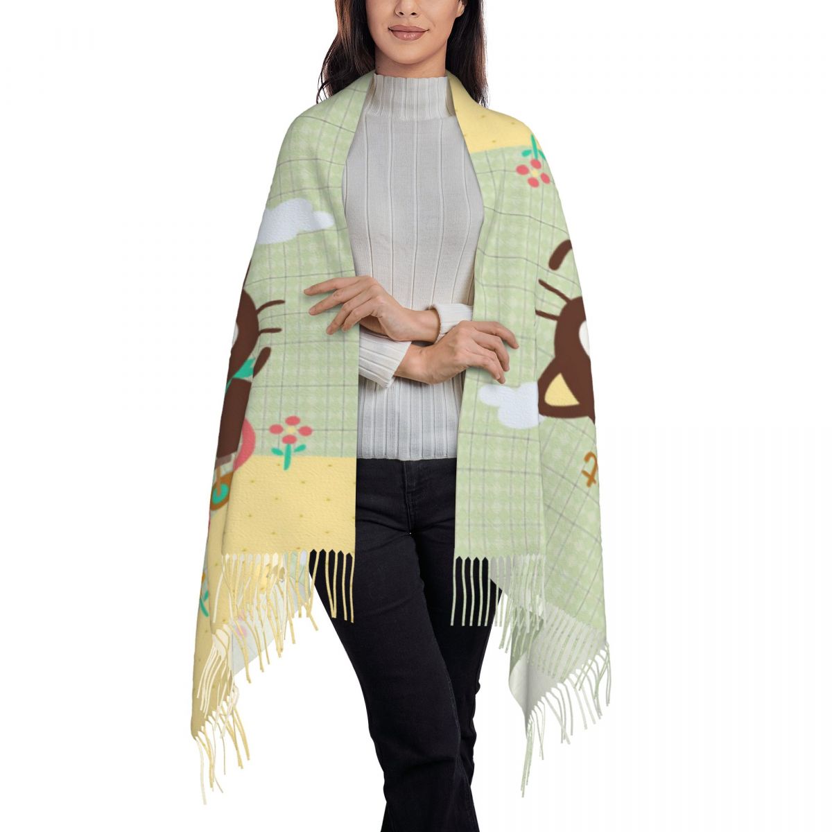 Chococats Kawaii Scarfs for Wo - Pashmina Wrap Large 리뷰 및 가격