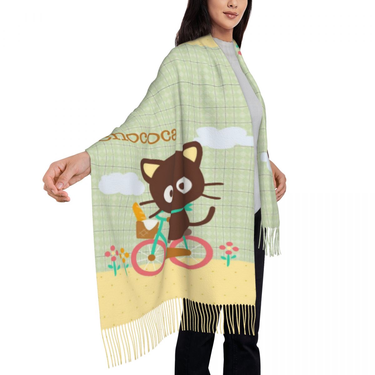 Chococats Kawaii Scarfs for Wo - Pashmina Wrap Large 리뷰 및 가격