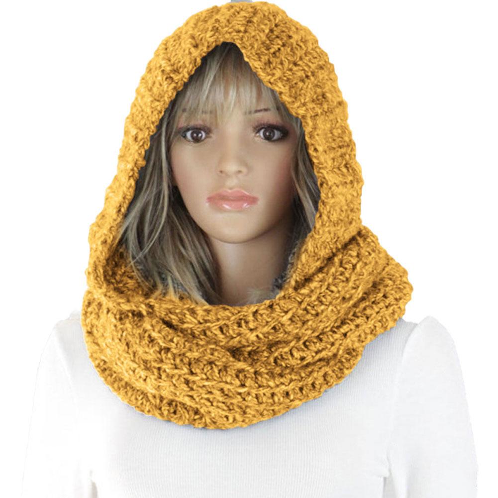 Knitted Hooded Scarf Winter Wo - Infinity Scarf Knit 리뷰 및 가격