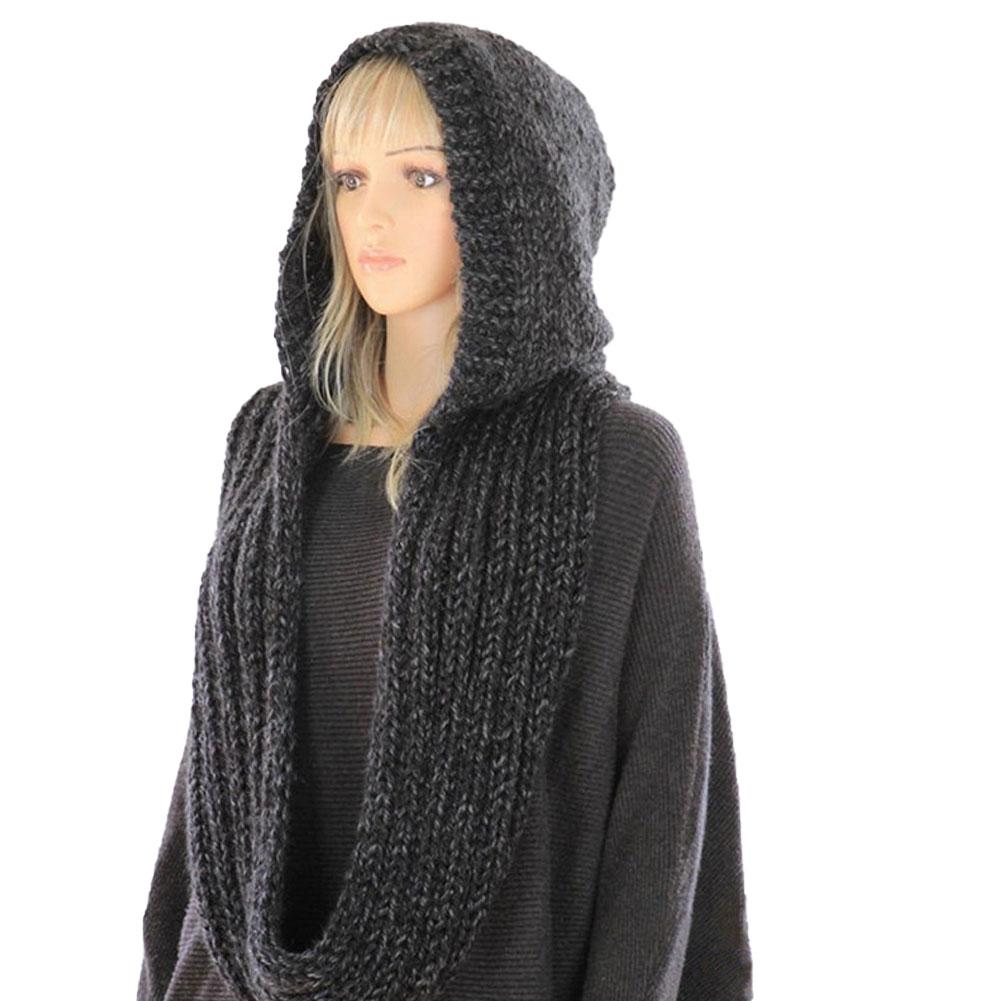 Knitted Hooded Scarf Winter Wo - Infinity Scarf Knit 리뷰 및 가격
