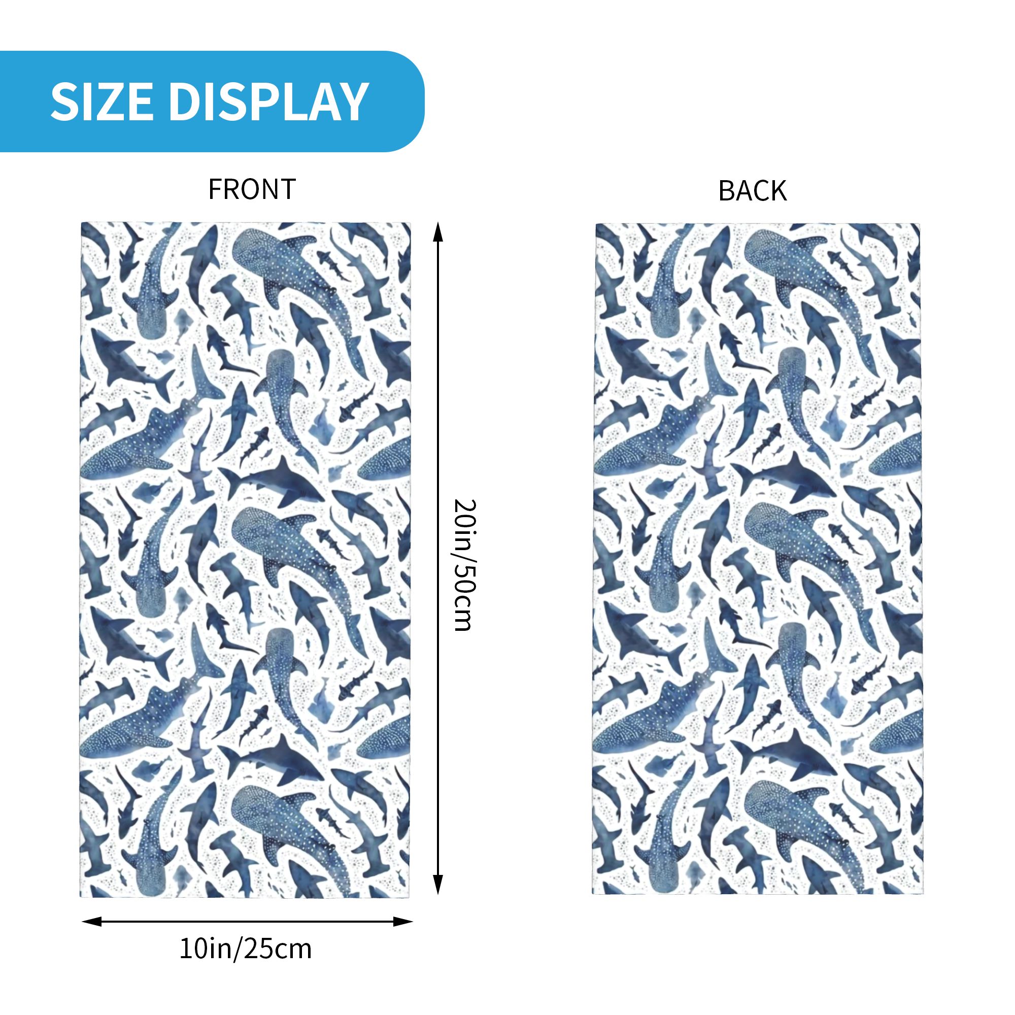 Custom Blue Watercolour Shark  - Neck Warmer Tube 리뷰 및 가격