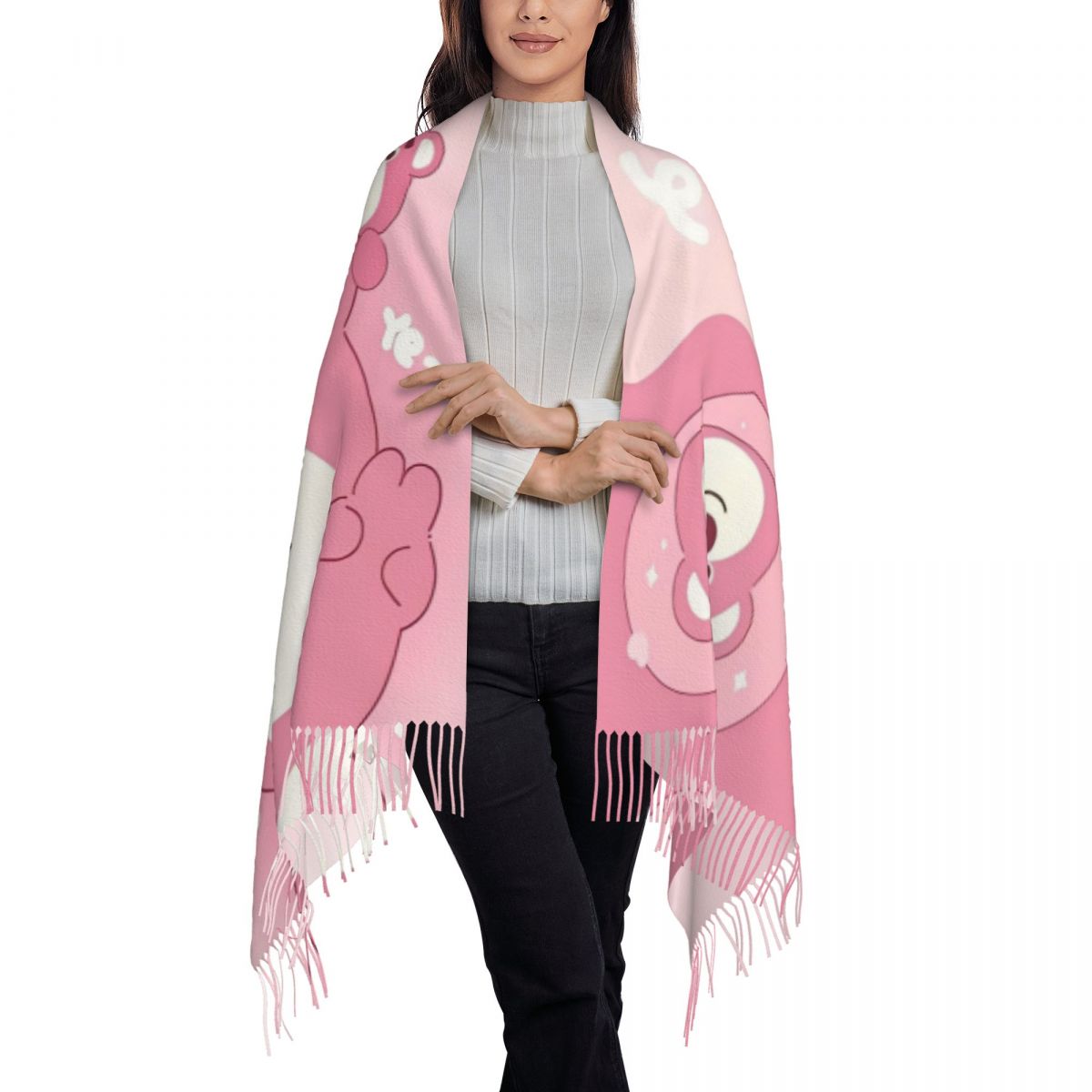 Lotso Pink Bear Women's Scarf  - Pashmina Wrap Large 리뷰 및 가격
