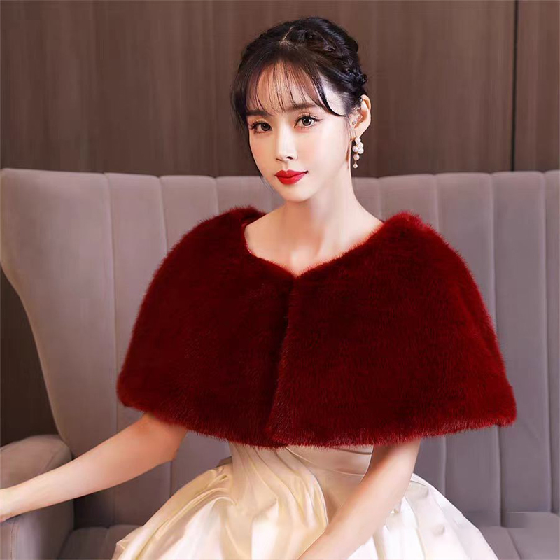 Women Winter Faux Fur Shawl El - Stole Wedding Shawl 리뷰 및 가격
