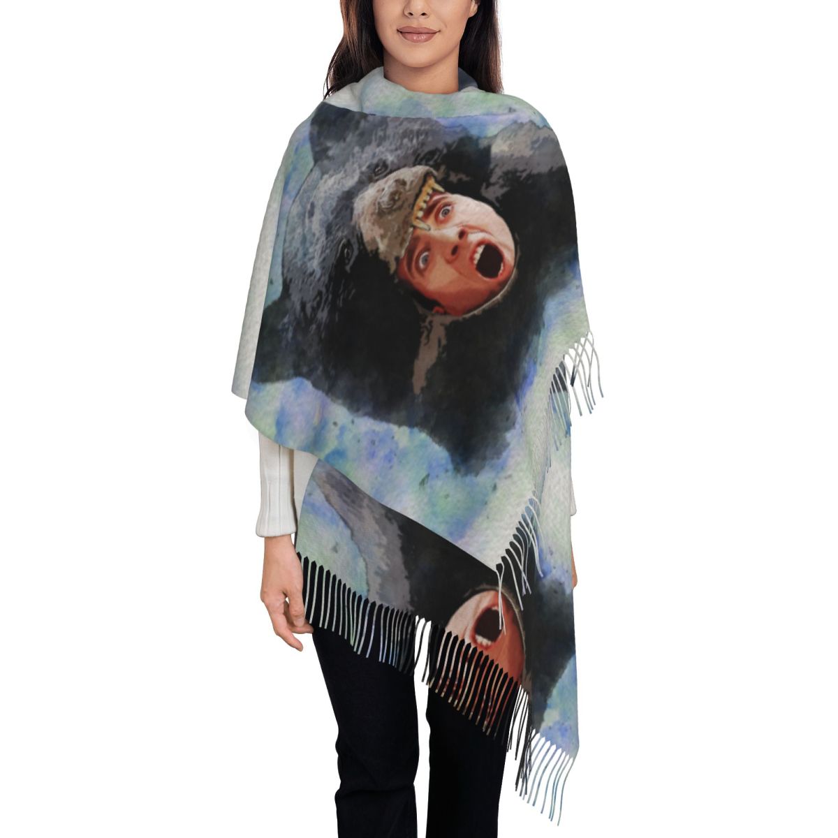 Cage Bear Watercolor Scarf for - Pashmina Wrap Large 리뷰 및 가격