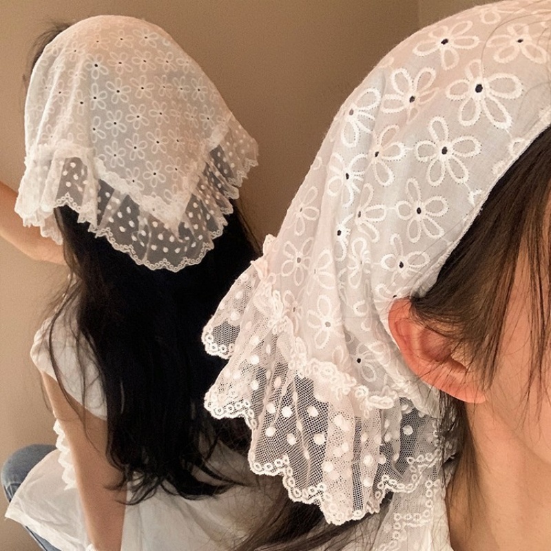 Retro  Lace Triangle Headscarf - Bandana Cotton 리뷰 및 가격
