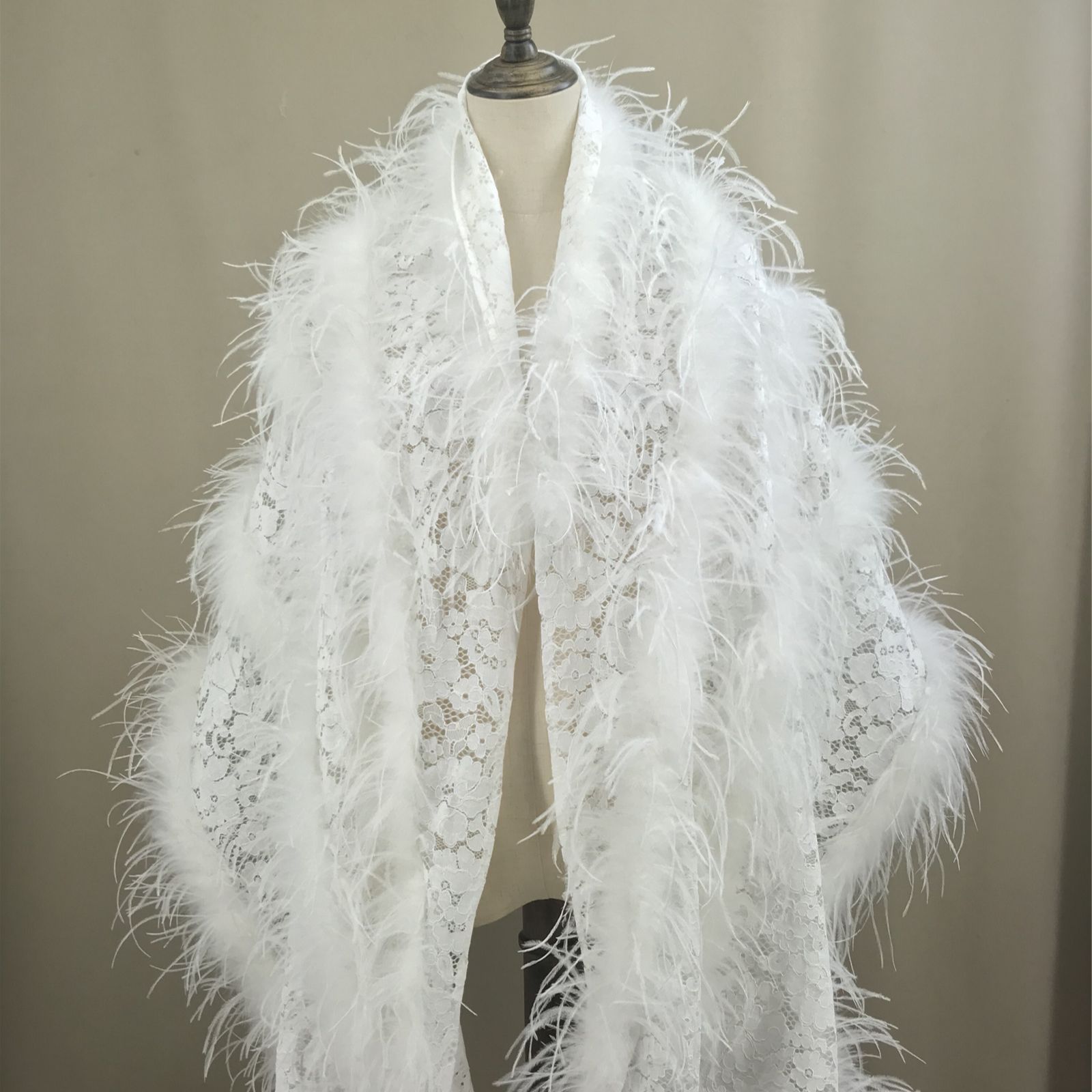Real Ostrich Feather Lace Shaw - Stole Wedding Shawl 리뷰 및 가격