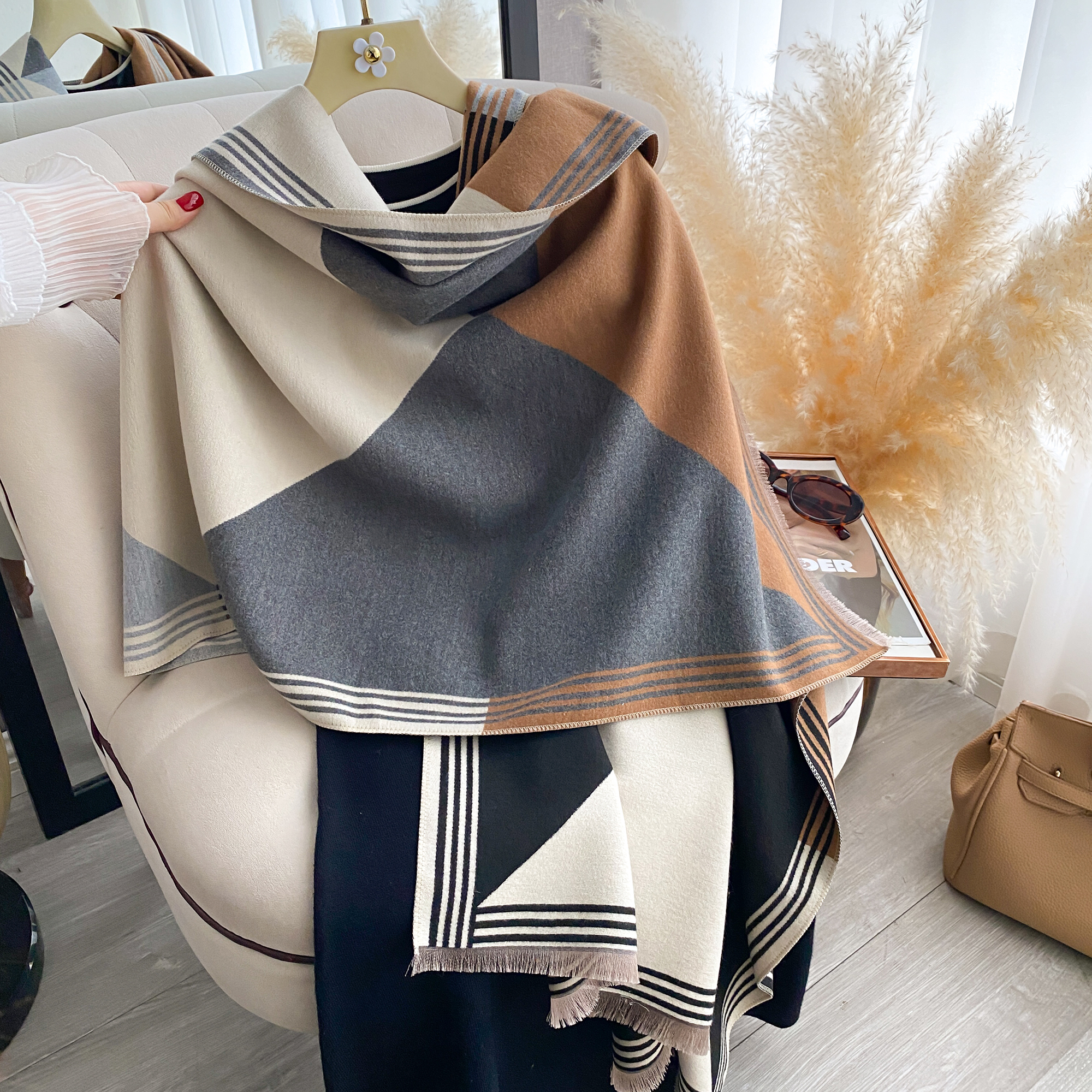 2025 Luxury Winter Cashmere Sc - Woven Scarf Blanket 리뷰 및 가격