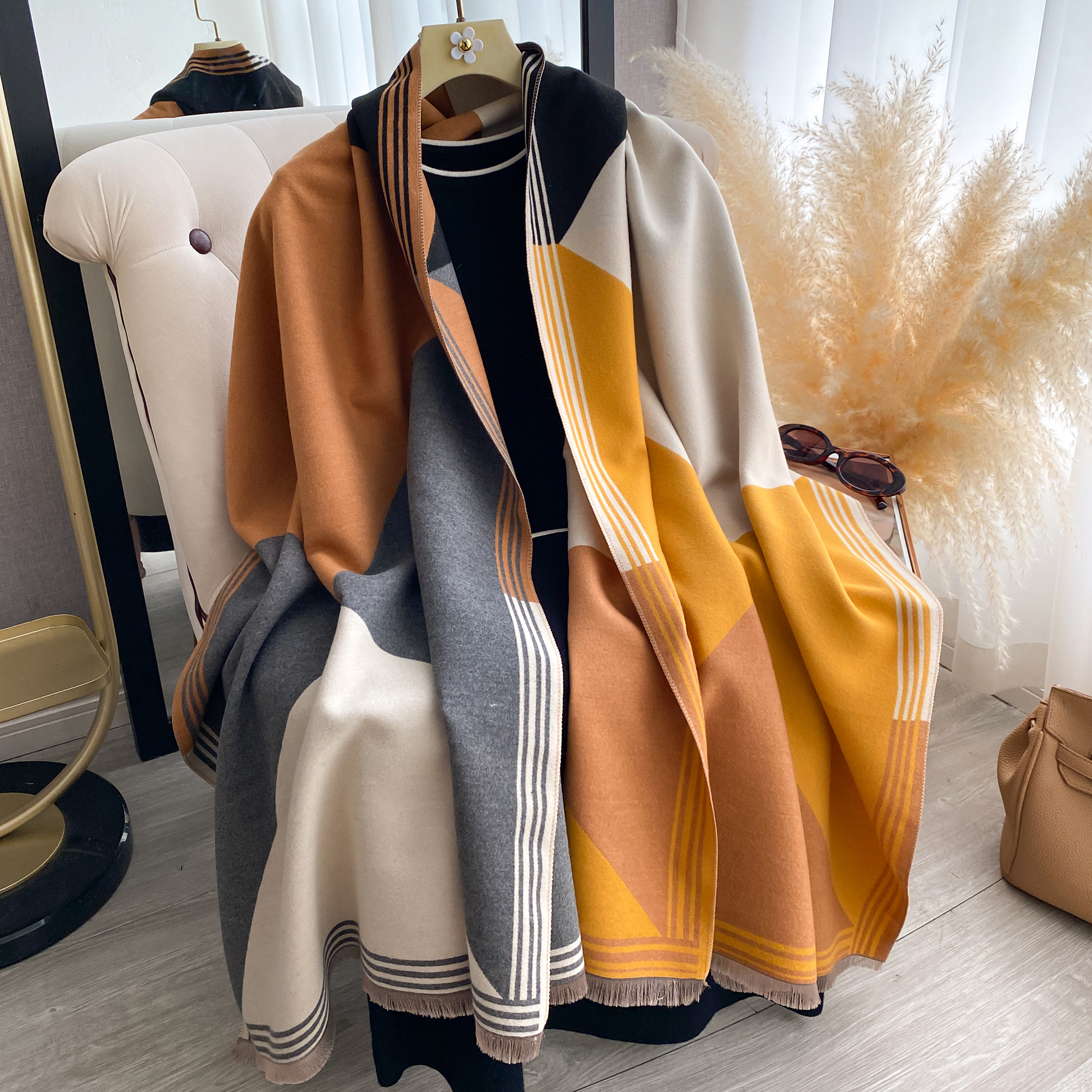 2025 Luxury Winter Cashmere Sc - Woven Scarf Blanket 리뷰 및 가격