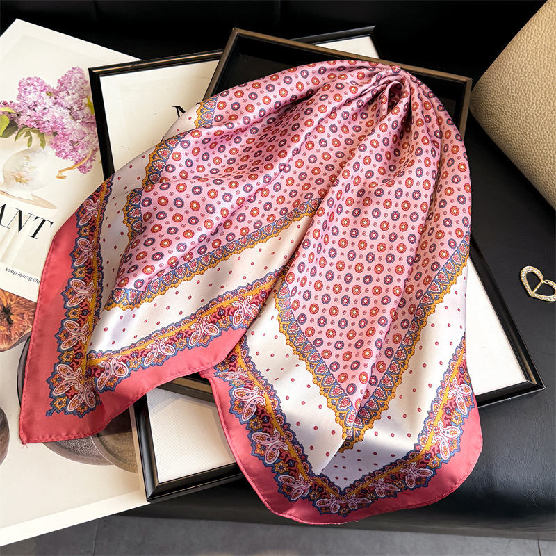 New Design Dot Paisley Print S - Scarf Silk Square 리뷰 및 가격