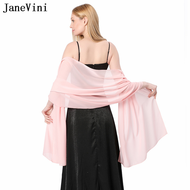 JaneVini Elegant Pink Chiffon  - Stole Wedding Shawl 리뷰 및 가격