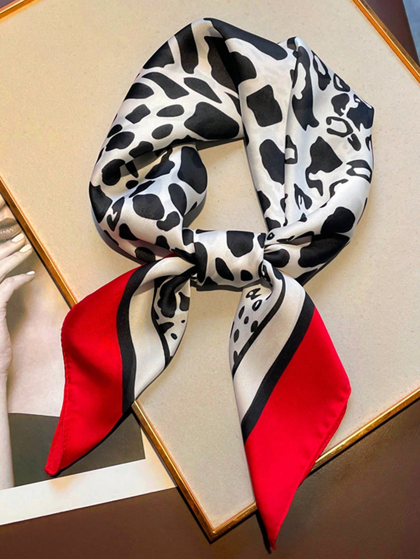 1pc Faux Silk Retro Leopard Pr - Bandana Cotton 리뷰 및 가격