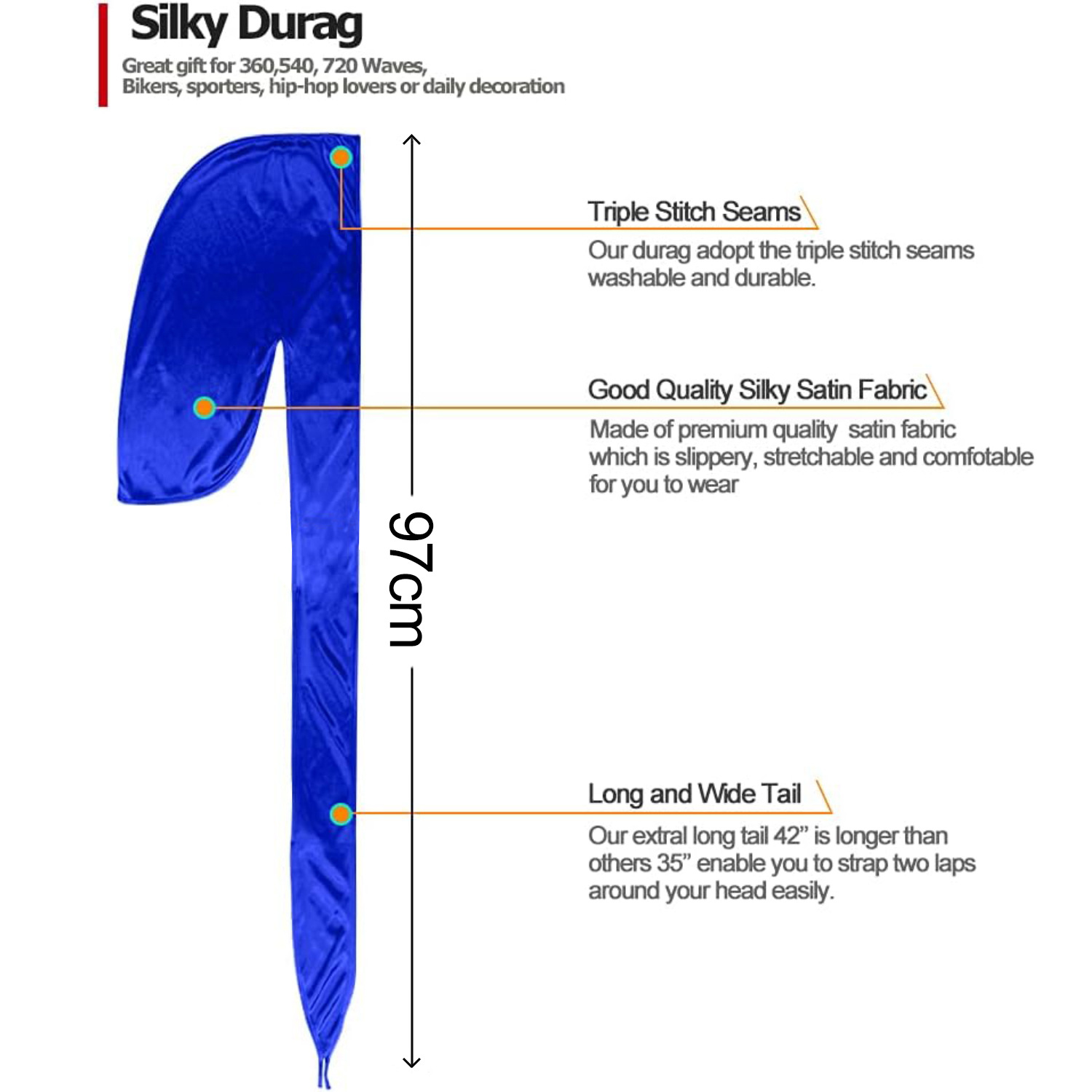 Men Satin Breathable Silky Dur - Bandana Doo Rag 리뷰 및 가격