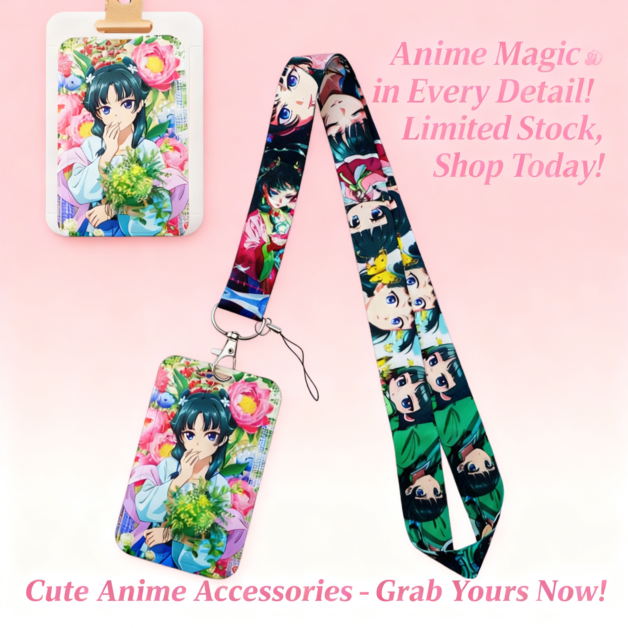 Cute Anime Girl Lanyard Neck S - Lanyard Badge Holder 리뷰 및 가격